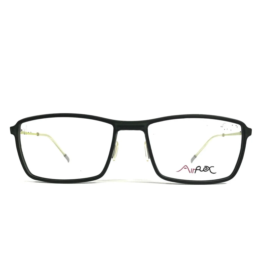 Airflex Eyeglasses Frames AF2611B C10 Matte Black Green Rectangle 53-16-135